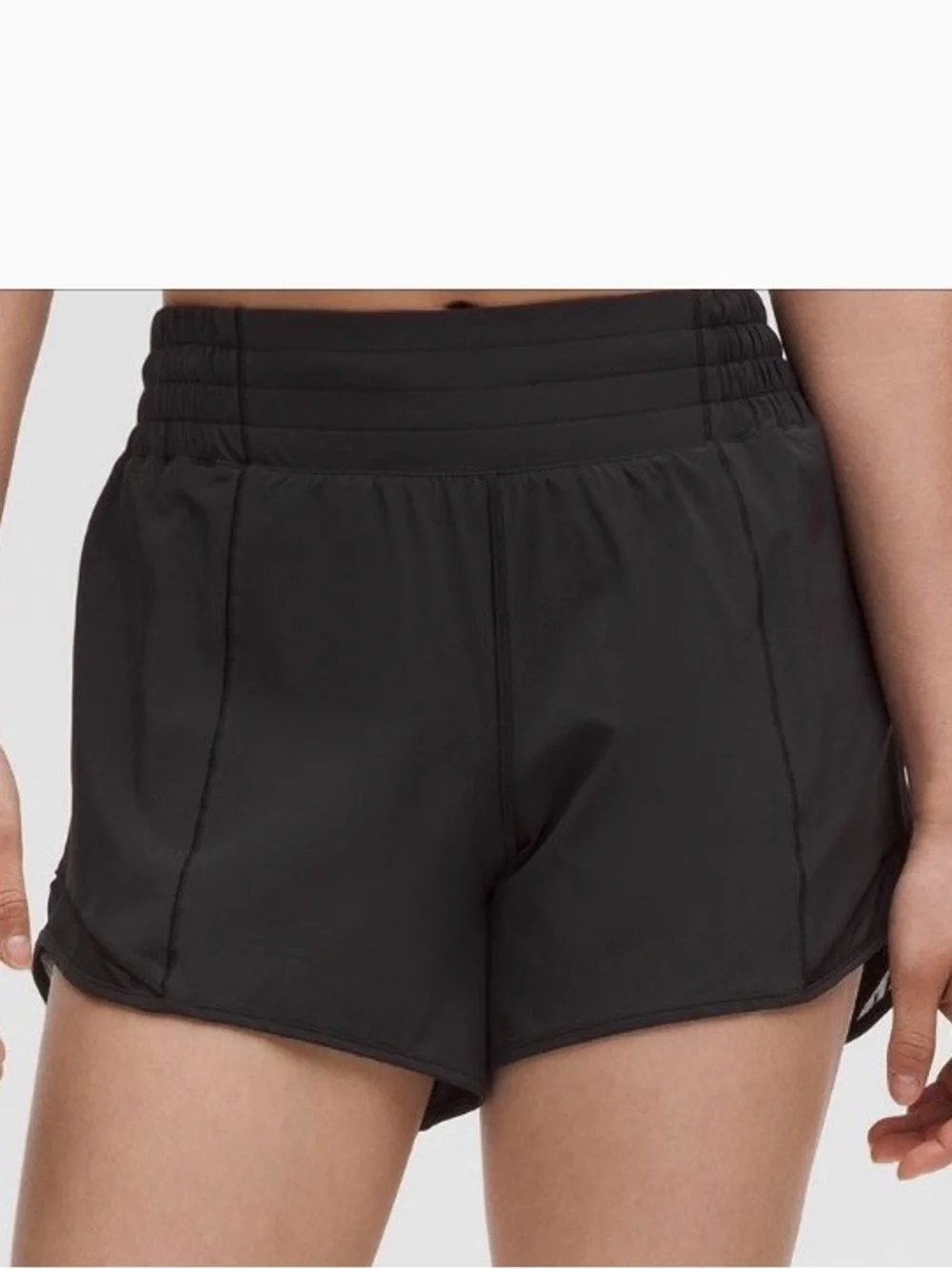 lululemon black athletic shorts with reflective logo - Picture 3 of 3